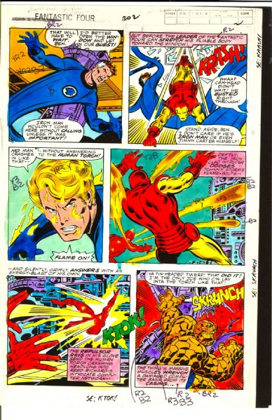 Original Iron Man Hand Colored Comic Art