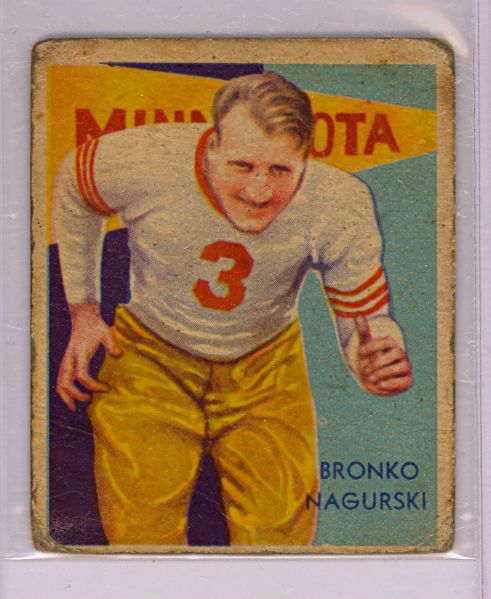 1935 Bronko Nagurski, National Chicle #34, (The Honus Wagner of Football Cards)