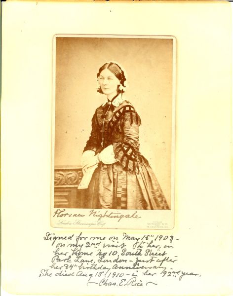 Florence Nightingale Extremely Rare Signed Photo