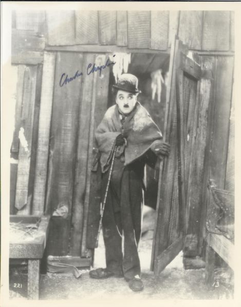 Charles Chaplin Signed Photo in Character