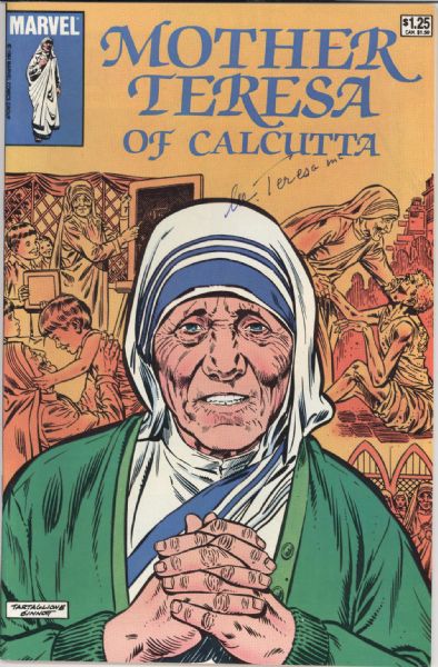 Mother Teresa Signed Marvel Comic Book
