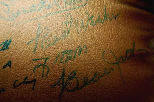 Gigantic Signed Boxing Glove by Greats: Ali, Alexis, Floyd,Galvin, Wollcott