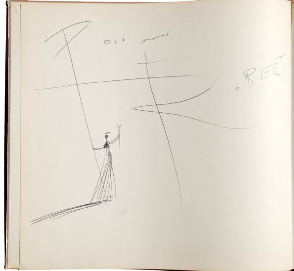 Salvador Dali Original 2 Page Drawing in Book