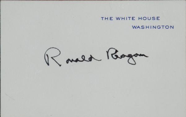 Ronald Reagan Rare White House Card