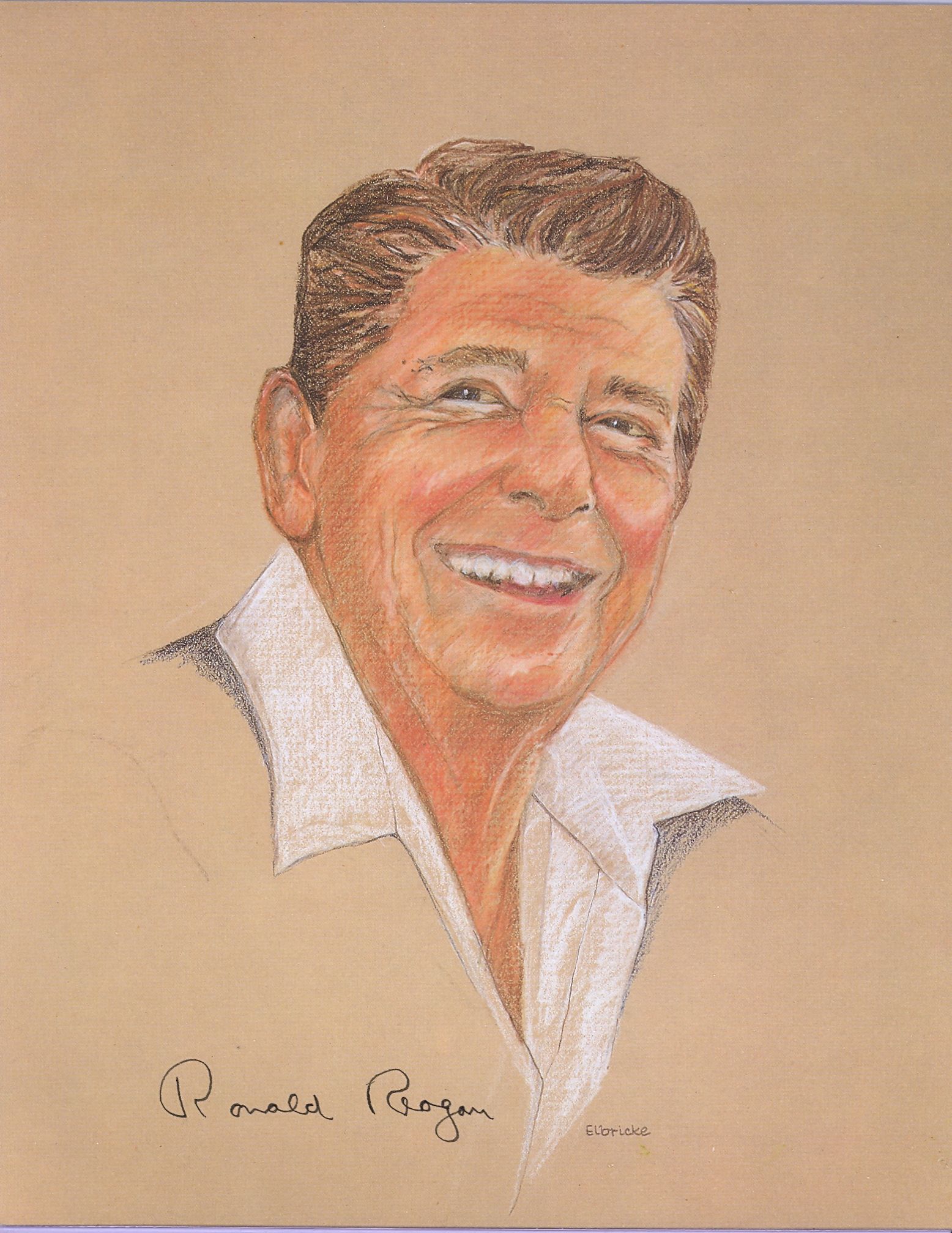 Lot Detail Ronald Reagan signed original sketch
