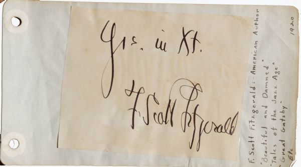 F. Scott Fitzgerald Signature(The Great Gatsby)