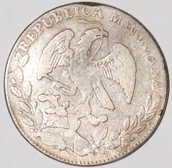 Mexico: Cap and Rays silver 4 Reales 1852-MO GC, rare