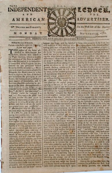 THE INDEPENDENT LEDGER & AMERICAN 1782