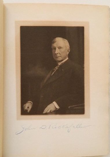John D. Rockefeller Signed Photo in Book 