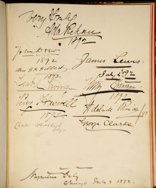 Extremely Rare J. B.Hickok/Wild Bill, and A plethora of famous 19th century celebrities  made their mark–literally– on this highly coveted autograph album