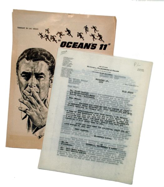 Peter Lawfords Oceans 11 Original  Script and $10,000 IOU 