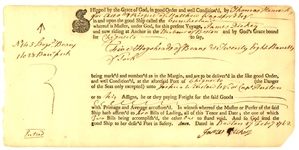John Hancock - Scarce Hand Annotated 1762 Autographed Document