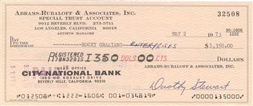 Rocky Graziano- Endorsed Check