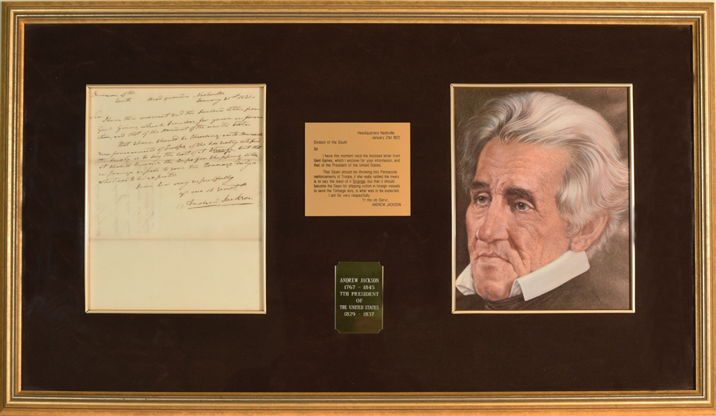 Andrew Jackson ALS about Treaty with Spain in Florida