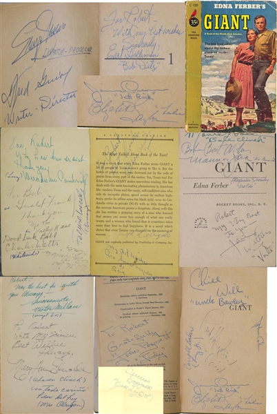 Incredible Crew-Signed Copy of ''Giant'' -- Signed by the Movie's Director & Cast Including James Dean, Elizabeth Taylor, Rock Hudson & 22 More!