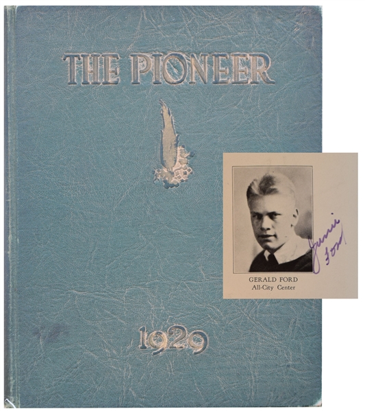 Very Rare 1929 Signed Year Book By Gerald “Junni” Ford