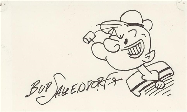 Original Popeye Signed Sketch by Bud Sagendorf