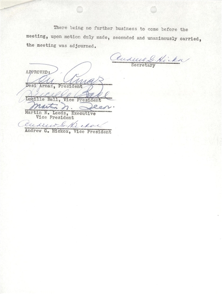Lucille Ball & Desi Arnaz signed Funding For the sitcom Willy