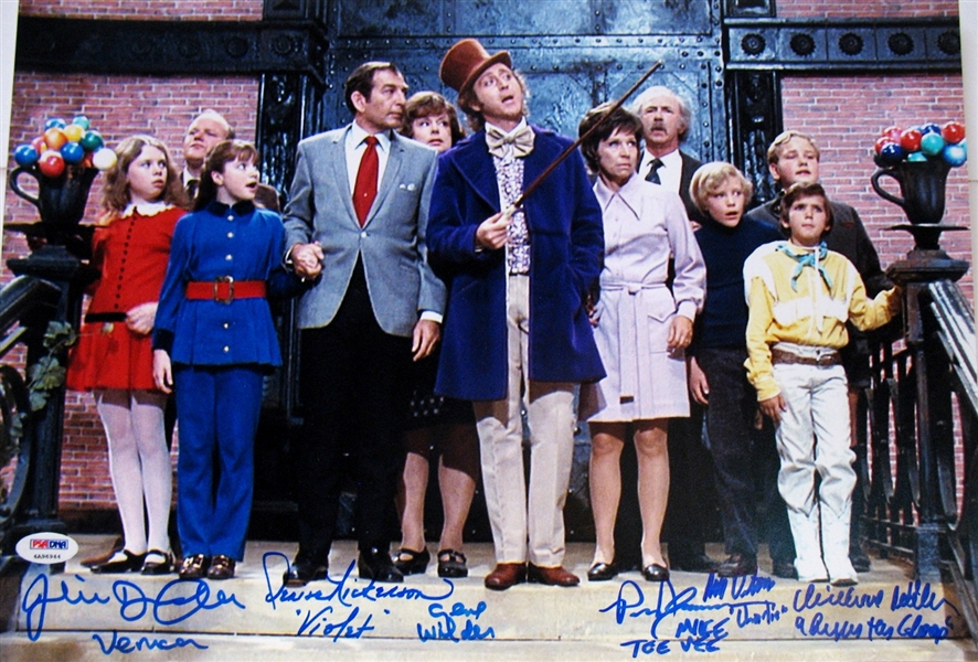 Willy Wonka Cast with Signed Gene Wilder