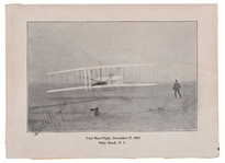 Wright Brothers First Flight Signed photo by Orville Wright