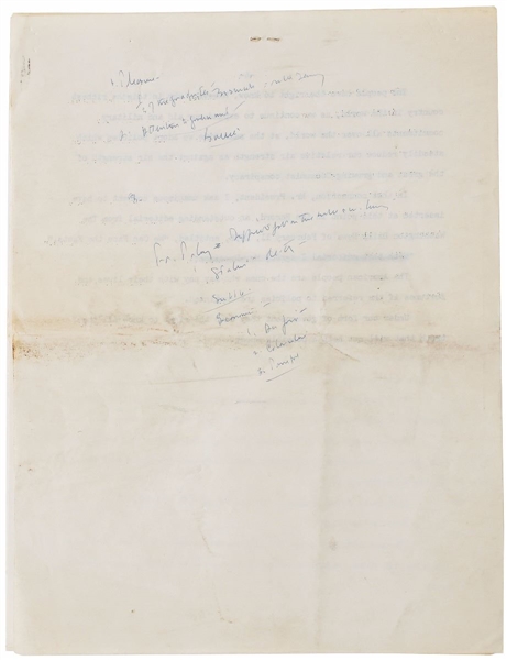 John F. Kennedy Statement with Original Handwritten  Notes