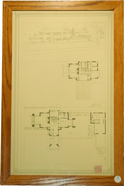 Incredible Frank Lloyd Wright Signed Blueprint Lithograph Plans