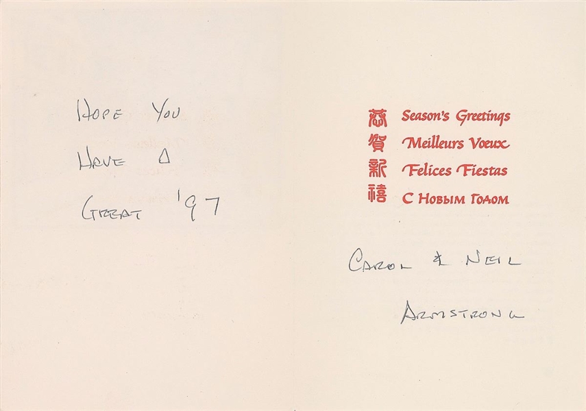 Neil Armstrong Signed Christmas Cards