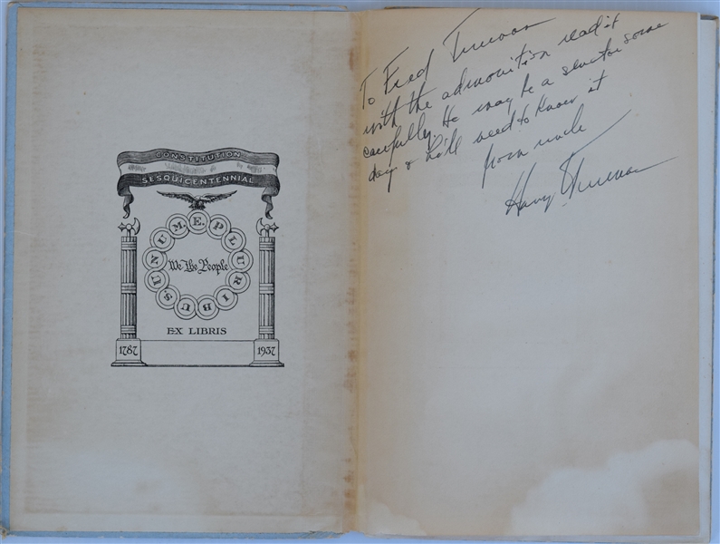 Harry Truman Signed Book on The Constitution to his Nephew