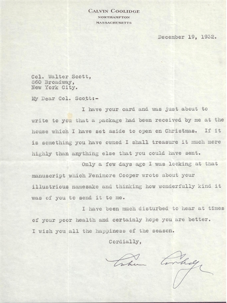 Calvin Coolidge Letters