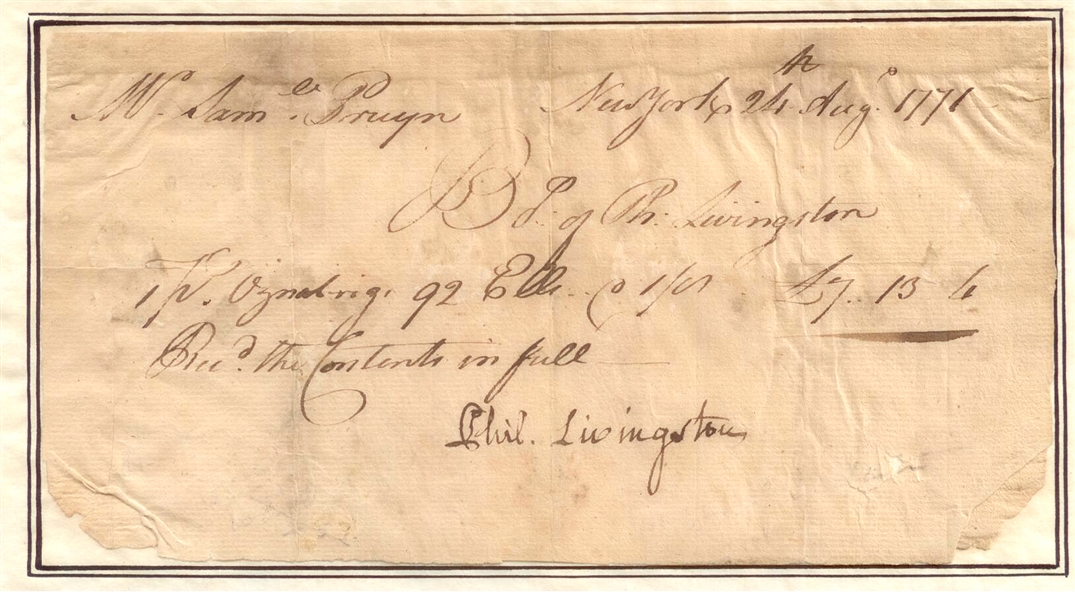 Philip Livingston DS 1771
