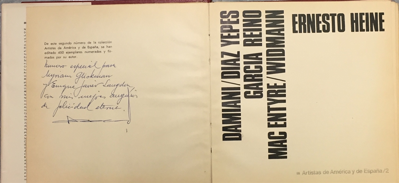 Ernesto Heine/Artistas de America (rare signed and limited edition copy of the second and last edition of Artistas de America y de Espana with Original Art Included