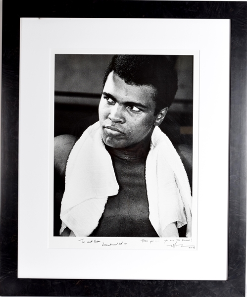 Magnificent Neil Leifer 14”x20” Close-up of Muhammad Ali Signed by Both 