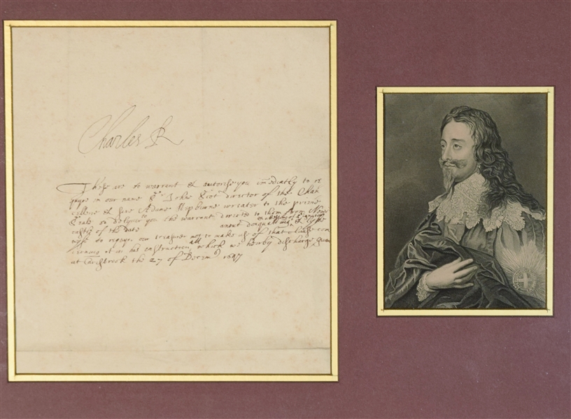 King Charles I (possibly a Warrant related to Sir John Eliot)