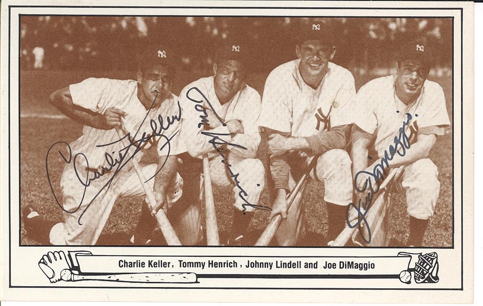 Joe Dimaggio, Johnny Lindell, Charlie Keller, Tommy Henrich 1948 Yankees Outfielders