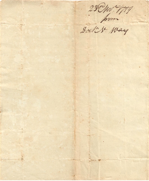 Letter To Anthony Wayne Docketed