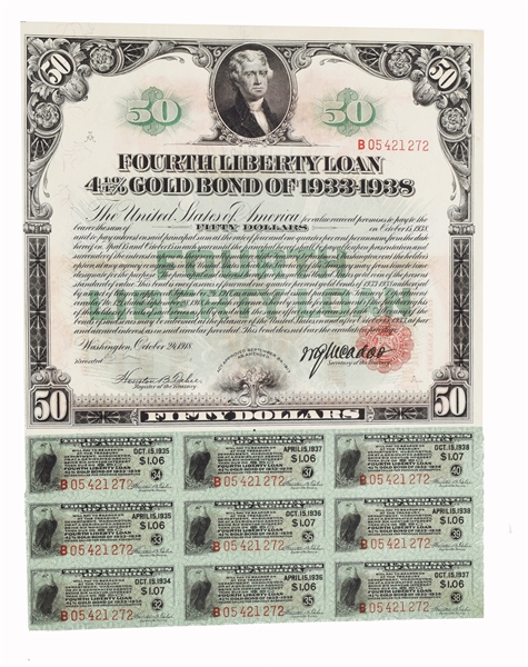 Fourth Liberty Loan 4 1/4% $50 Bond Oct. 24, 1918.