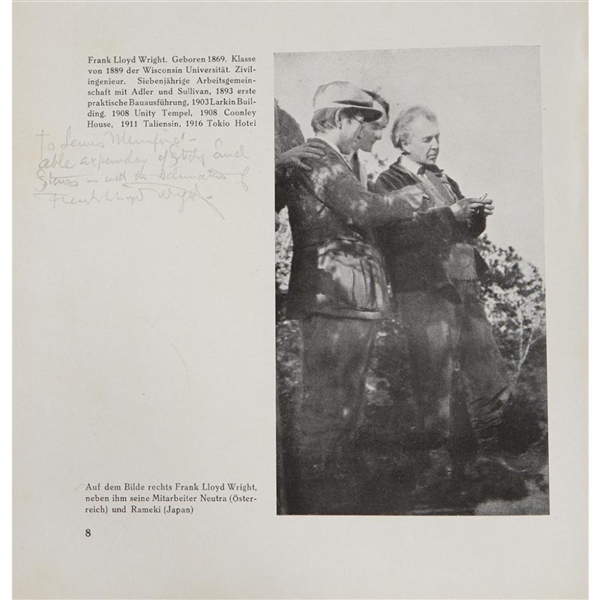 Frank Lloyd Wright signed photograph