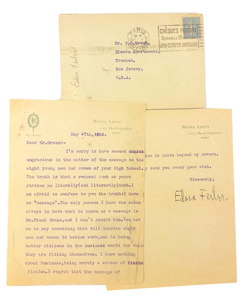 Edna Ferber  Fantastic Letter