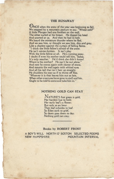 Robert Frost Several Short Poems