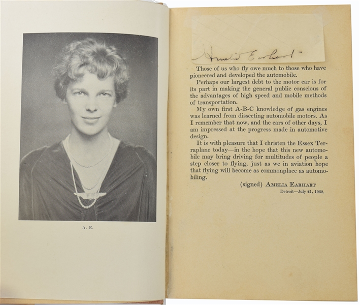 Amelia Earhart 1st ed Book With Signature & Mini Record!