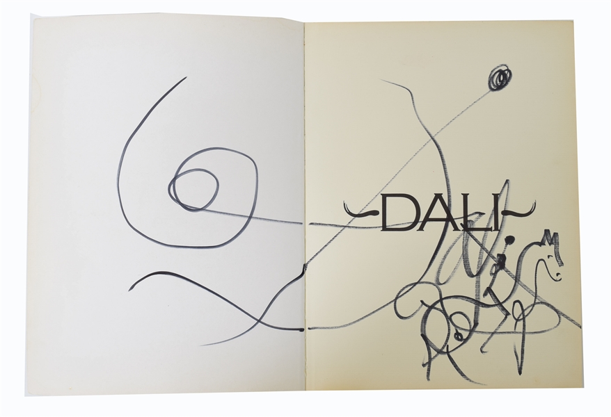 Salvador Dali Original Drawing in Book