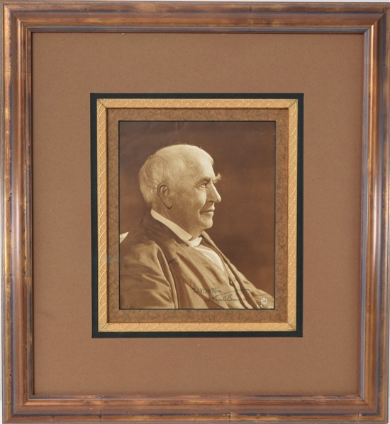 Thomas Edison Fine Signed Portrait
