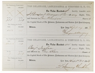 Delaware, Lackawanna & Western R.R. Company Issued to and Signed by J. P Morgan