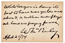 William McKinley "million unemployed at home are praying for work