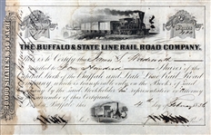 Buffalo & State Line Rail Road Company signed by James S. Wadsworth