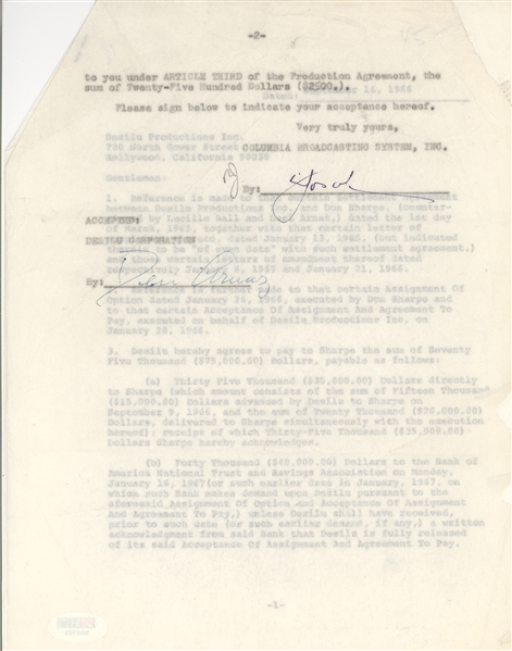 Desilu Contract Signed by Desi Arnaz