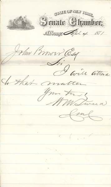 Fantastic Archive of a New York land deal between  William B. Astor & William Boss Tweed