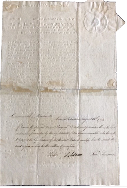 Rare John Hancock and Samuel Adams signed Document