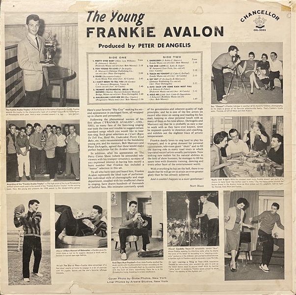 Frankie Avalon Singed Album Cover 