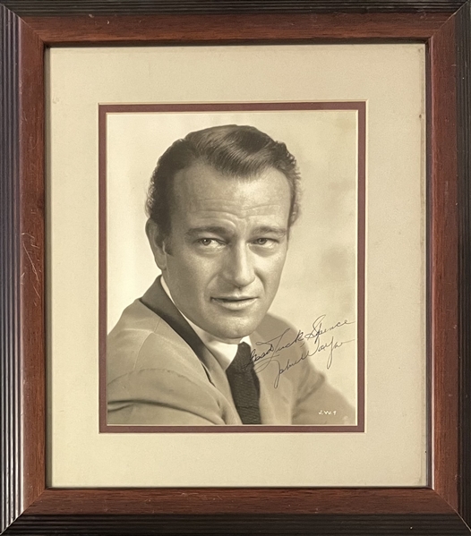 Early Sepia Tone Autographed Photo John Wayne